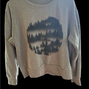 Gray Forest Print Women's Sweater